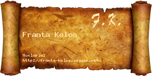 Franta Kolos névjegykártya