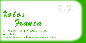 kolos franta business card